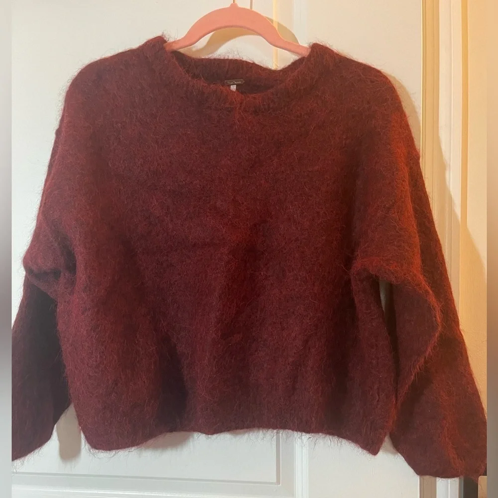 Free People Angelic Balloon Sleeve Oversized Pullover Sweater